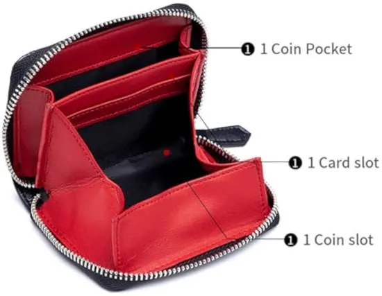 Coin Wallet Leather Leather Zipper Coin Wallet, Small Leather Zipper Card Holder Wallet, Leather Wallet, Coin Pouch