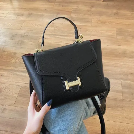 BSCI Hand Bag Wholesaler Manufacturer, RPET PU Leather Designer Lady Handbag Contrast Color Women Shoulder Bag