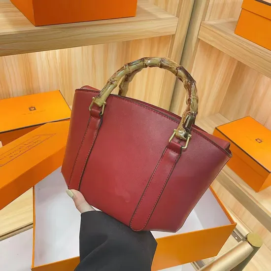 Designer Fashion High-Quality PU Leather Women Leisure Handbag Bucket Tote Bag