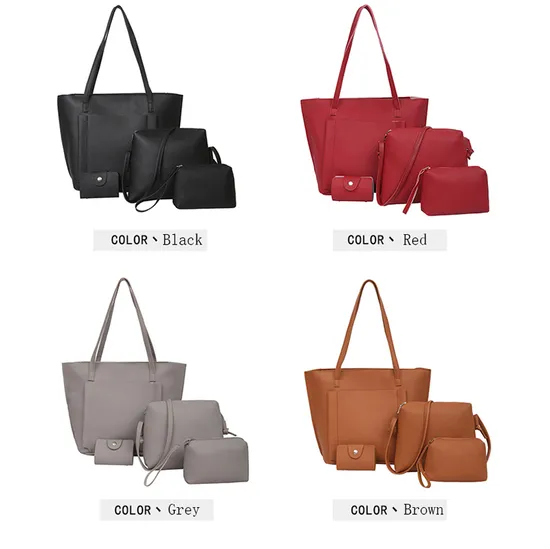 3PCS Set New Designer PU Leather Lady Crossbody Handbags