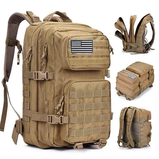 Camping Luggage Duffle Sports Gym Fishing Tote 45L Tactical Molle Military Style Backpack