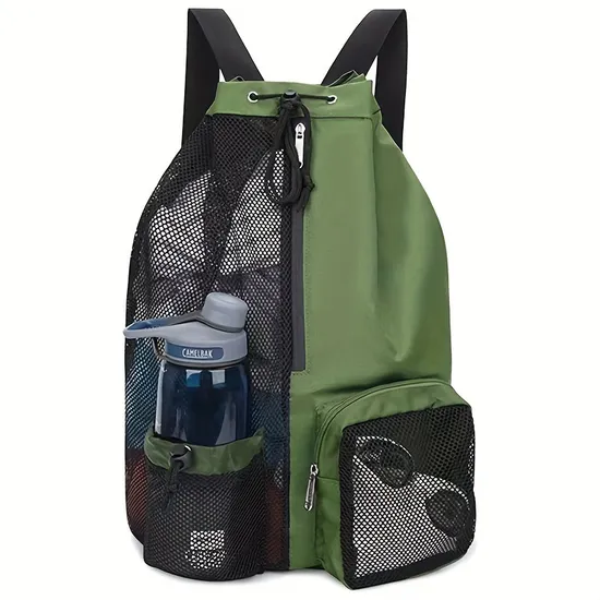 Unisex Sport Wet Beach Gym Bag Cross-Border Explosion Waterproof Fashion Soft Nylon Polyester Mesh Drawstring Backpack