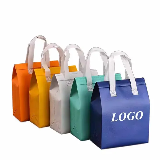 Factory Custom Logo Size Picnic Non-Woven Fabric Aluminium Foil Insulation Takeout Food Delivery Cooler Bag