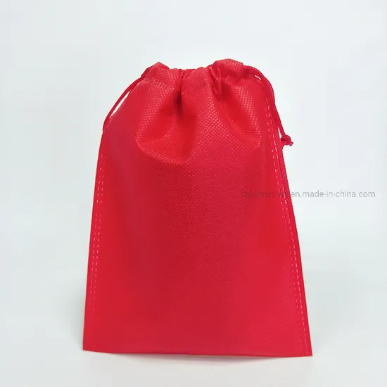 Eco Nonwoven Drawstring Non-Woven String Pouch Bag From One Side