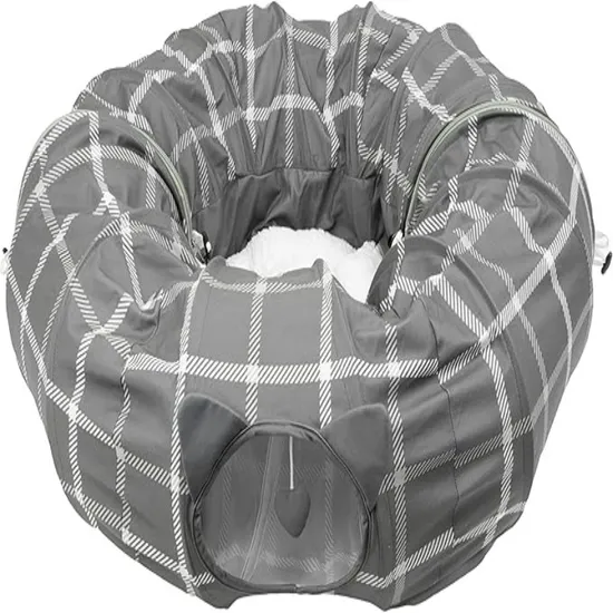 Large Cat Tunnel Bed Pet Products Pop up Bed Cat Toys Brown