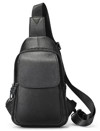 Men′s Leather Waist Bag Crossbody Bag Outdoor Casual Crossbody Backpack Bolsa De Cuero