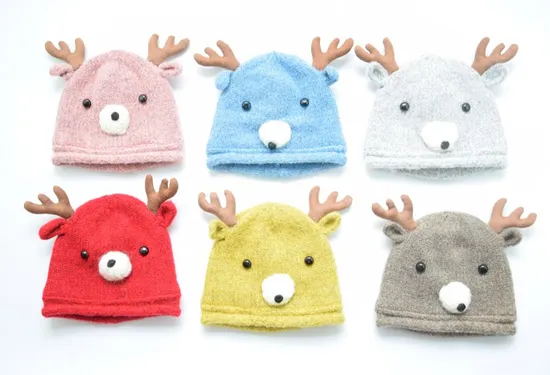 Good Quality Baby Winter Hat Warm Cute Knitted Animal Pattern Pullover Infant Cap Newborn Baby Beanie Hat