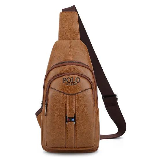 Men Fashion PU Casual Messenger Leather Crossbody Chest Bags