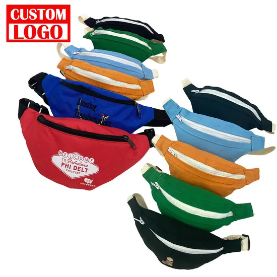 2024 New Design Wholesale Canvas Running Sports Waist Bag Colorful Workout Cheap Custom Crossbody Bag Fanny Pack
