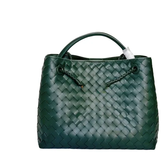 Old Money Wind Leather Large Capacity Woven Bag Temperament Tote Bag Handbag