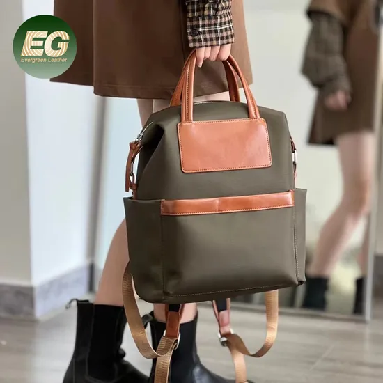 EMG7420 shoulder laptop PU tote gym school travel Square Shoulder Bags lady Fashion women′s duffle duffel luxury leather backpack bag