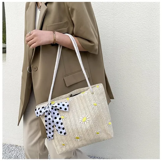 Summer Straw Bag Women Handbags Shoulder Crossbody Tote Bag