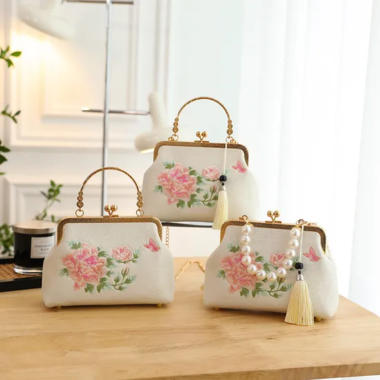 Embroidery Women′s Bag Chinese Style Ethnic Style Handbag Shoulder Bag Crossbody Bag