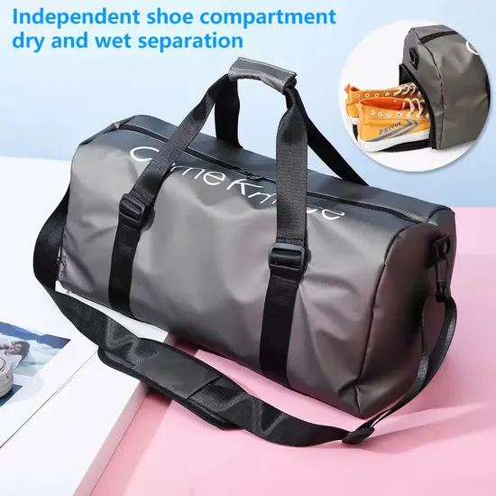 Custom Logo Waterproof Outdoor Sports Fitness Gym Duffle Bag Organizer Set Designer Luxury Luggage Travel Duffel Bag for Men and Women with Shoe Compartment