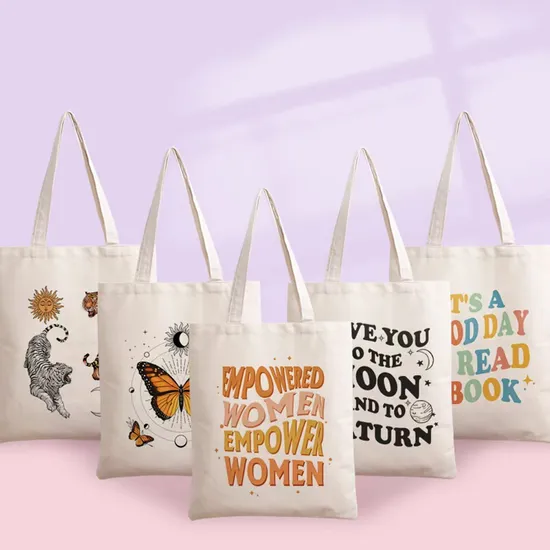 Portable Custom Logo Large Shopping Grocery Canvas Tote Bag Printed Tote Bag