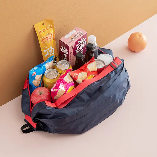Cylinder Nylon Polyester Reusable Waterproof Foldable Shopping Bag