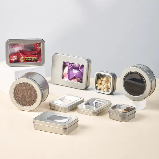 Spot Supply 5ml-400ml Small Aluminum Packaging Tin Boxes with Screw Window Lid Caps