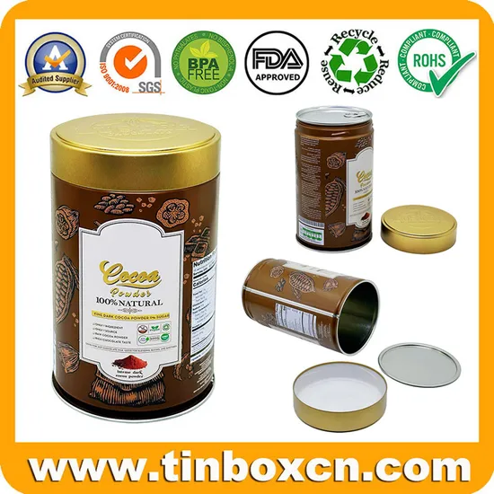 500g Airtight Coffee Tin with Foil Seal for Wholesale Matcha Tea Cocoa Powder Tin Can Container Manufacturer