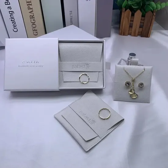 Customized Luxury Logo Suede Jewelry Bags Jewelry Accessories Pouch