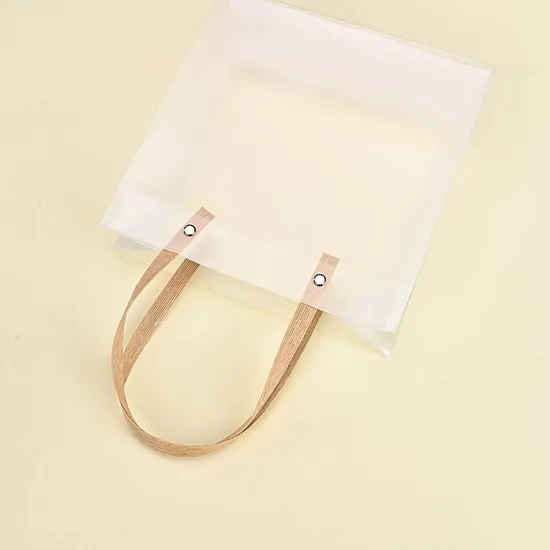 Frosted Waterproof Tote Bag Package Transparent Gift Bag Custom Logo Clear PP PVC Shopping Bag