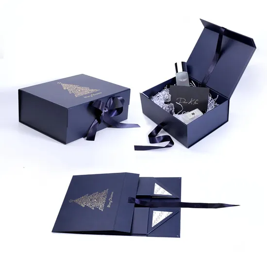 Custom Luxury Printed Rigid Cardboard Paper Black Wedding Wig Cosmetic Clothes Candle Flower Christmas Magnetic Folding Gift Mailer Packaging Box