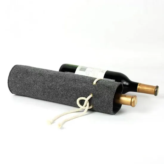 Eco-Friendly Felt Drawstring Bag for Wine Bottles