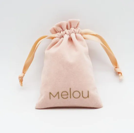 Custom Logo Drawstring Mini Velvet Bags Jewelry Gift Velvet Hand Fabric Bag