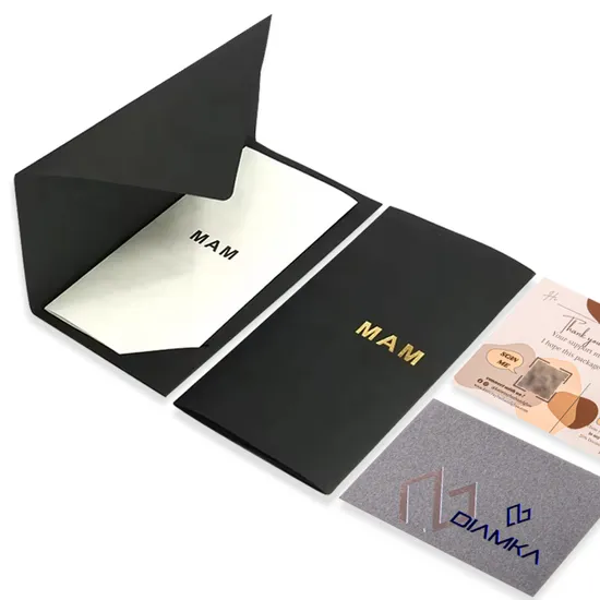 Business Card Packaging Factory OEM Custom Logo Business VIP Card Packaging Hot Stamping UV Membership Card Holder Paper Envelope