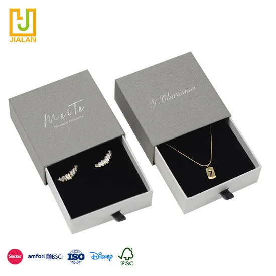 Eco Friendly Recyclable Packing Necklace Bracelet Rings Drawer Paper Jewelry Box