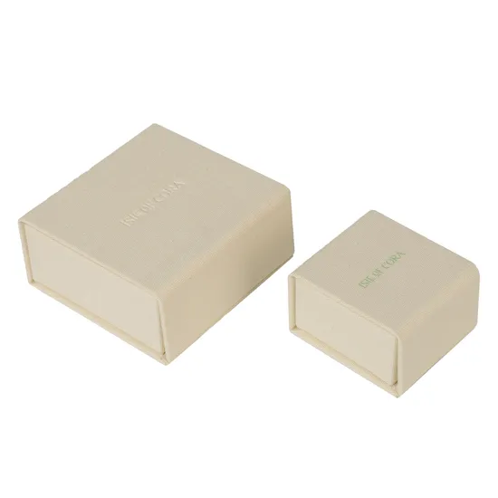 Luxury Eco Friendly Magnetic Flip Flap Fabric Cotton Linen Necklace Earrings Ring Boxes