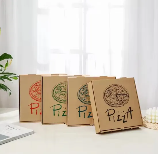 Food Grade Caja PARA De Pizza Cardboard Corrugated Custom Carton Reusable Pizza Box Wholesale with Logo Printed