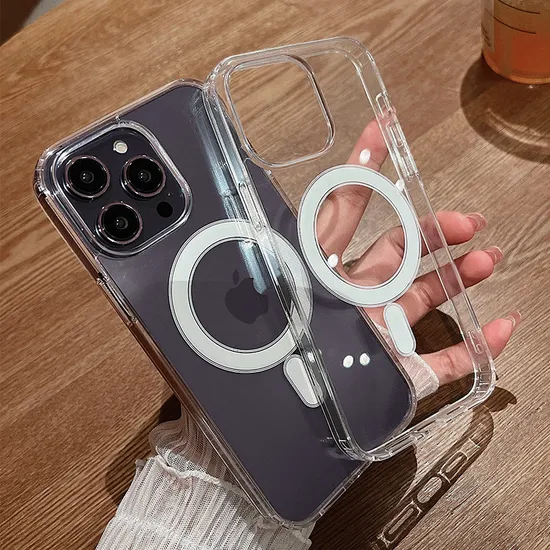 for iPhone 16 16e Clear Case Acrylic+TPU Phone Cases Compatible with Magsafe Case for iPhone 12 13 14 15 Plus 16 PRO Max with Retail Package