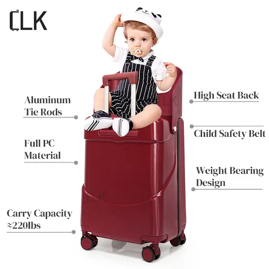 New Design Zipper Type Kids Suitcase Luggage 20/26/30 Inch 3 Sets PC Carry on Luggage with Seat on