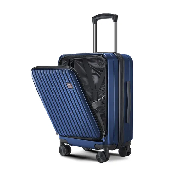 ABS+PC Matte Finish 3- Piece Set Expandable Travel Trolley Luggage Suitcase with Front Pocket