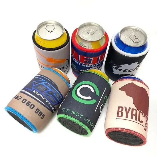 Custom 5mm Thickness Neoprene Beer Can Cooler Sewed Top and Bottom Stubby Koozie