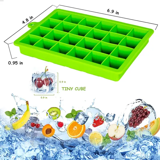 Custom High Flexibility Tear and Cold Resistance Food Grade Silicone Ice Cube Tray Customized Shape Ice Cube Mold Tray
