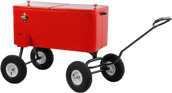 New Wagon Style Hot Sale Camping Outdoor 80 Qt 75L Outdoor Patio Cooler Box Beer Bottle Opener with Plate