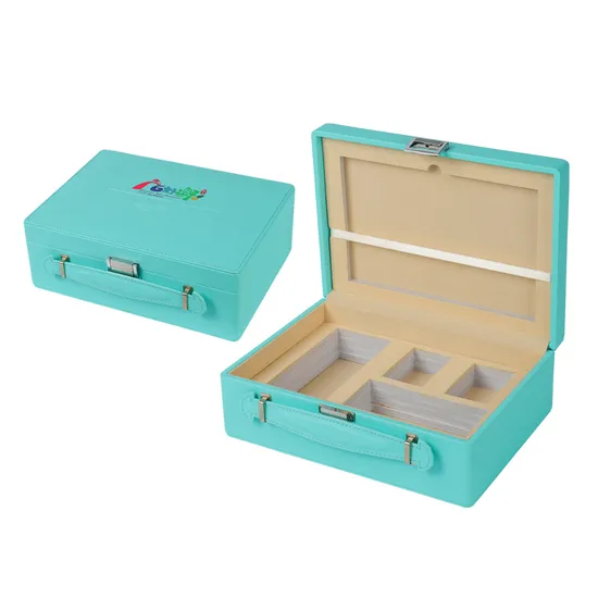 High Quality Leather Suitcase Gift Cosmetic Packaging Box Set