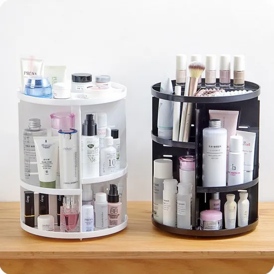 360 Degree Rotation Makeup Organizer Adjustable Multi-Function Cosmetic Storage Box