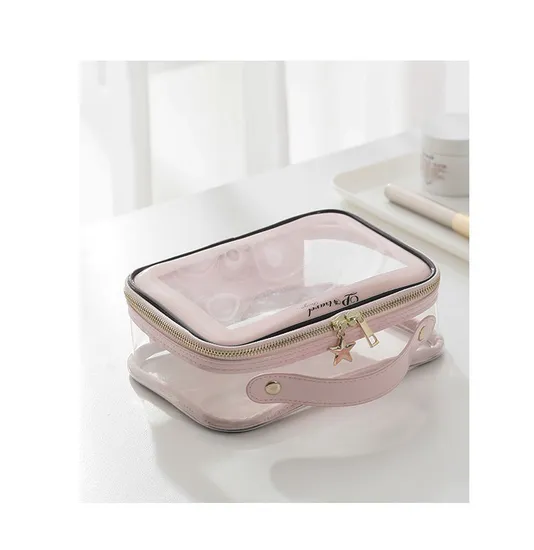 PVC Bag Wholesale Custom Transparent Cosmetic Bag Travel PVC Makeup Bag