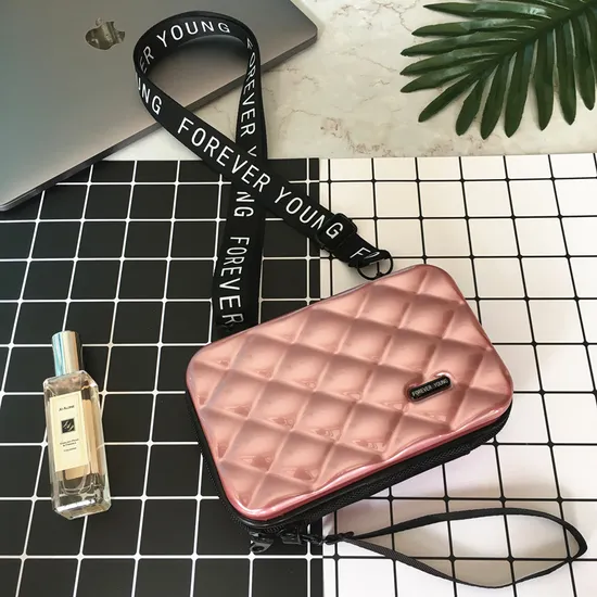 Hard Shell Portable Travel Cosmetic Bag with Shoulder Strap