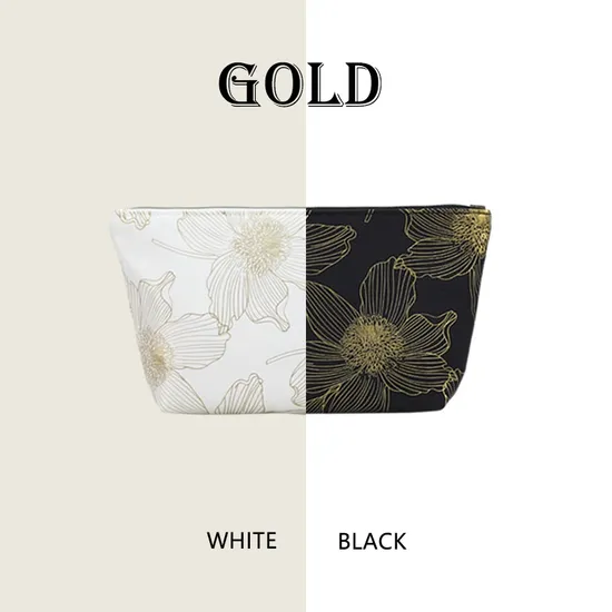 Deluxe Custom Recycled Pet Lining Silk Screen Zipper Custom Digital Fashion Makeup Cosmetic Bags