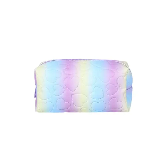 Gradient Heart Cosmetic Bag Set Large Capacity Portable Toiletry Bag