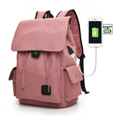 New USB Charging Men and Women Outdoor Leisure Canvas Big Travel Backpack Fashion Backpack Student School Bag Laptop Bag