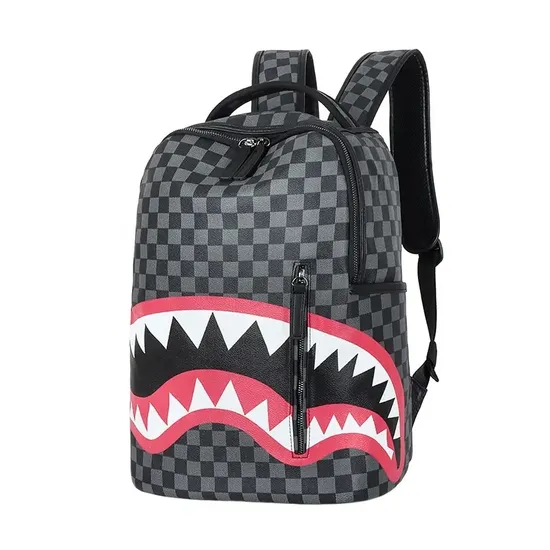 Fashionable Backpack, College Student Customized Printed Backpack, Notebook, Casual Sports Shark