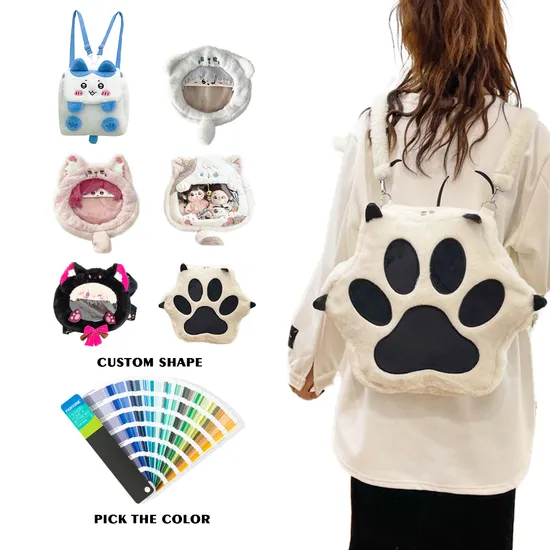Fashionable Plush Backpack Bag for Girls Cute Animal-Shaped School Bag