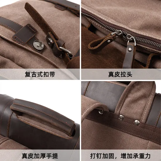 Vintage Genuine Leather Camera Bag Waterproof Wear-Resistant Reinforced Large Capacity Backpack Outdoor Sports Travel Portable Backpack