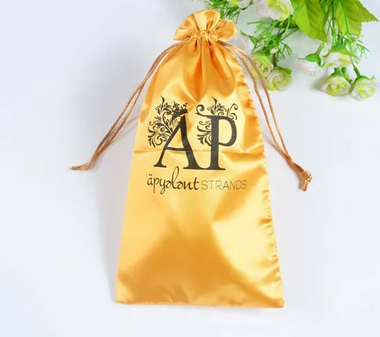 Satin Gift Bag Satin Drawstring Bag with Customized Logo Silk Satin Drawstring Pouches Necklace Jewelry Packaging Christmas Wedding Party Gift Bag