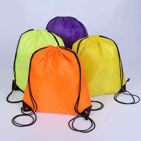 Drawstring Backpack Gym Sports Train Shoes String Bag Waterproof Polyester Drawstring Bag