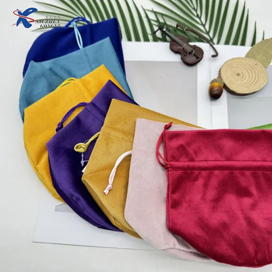 Luxury Jewelry Soft Drawstring Bag Custom Drawstring Pouch Flannel Packaging Luxury Gift Bags